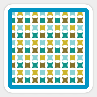 Mid Century Modern Print Pattern Geometric Citron Teal Pop Sticker